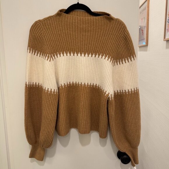 French Connection Sofia Ballon Sleeve Mock Neck Rib Knit Sweater - Picture 1 of 3